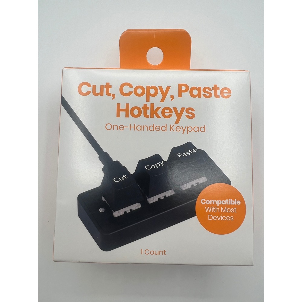 Cut Copy Paste Hotkeys One-Handed Mechanical Keypad USB-C Connectivity Black